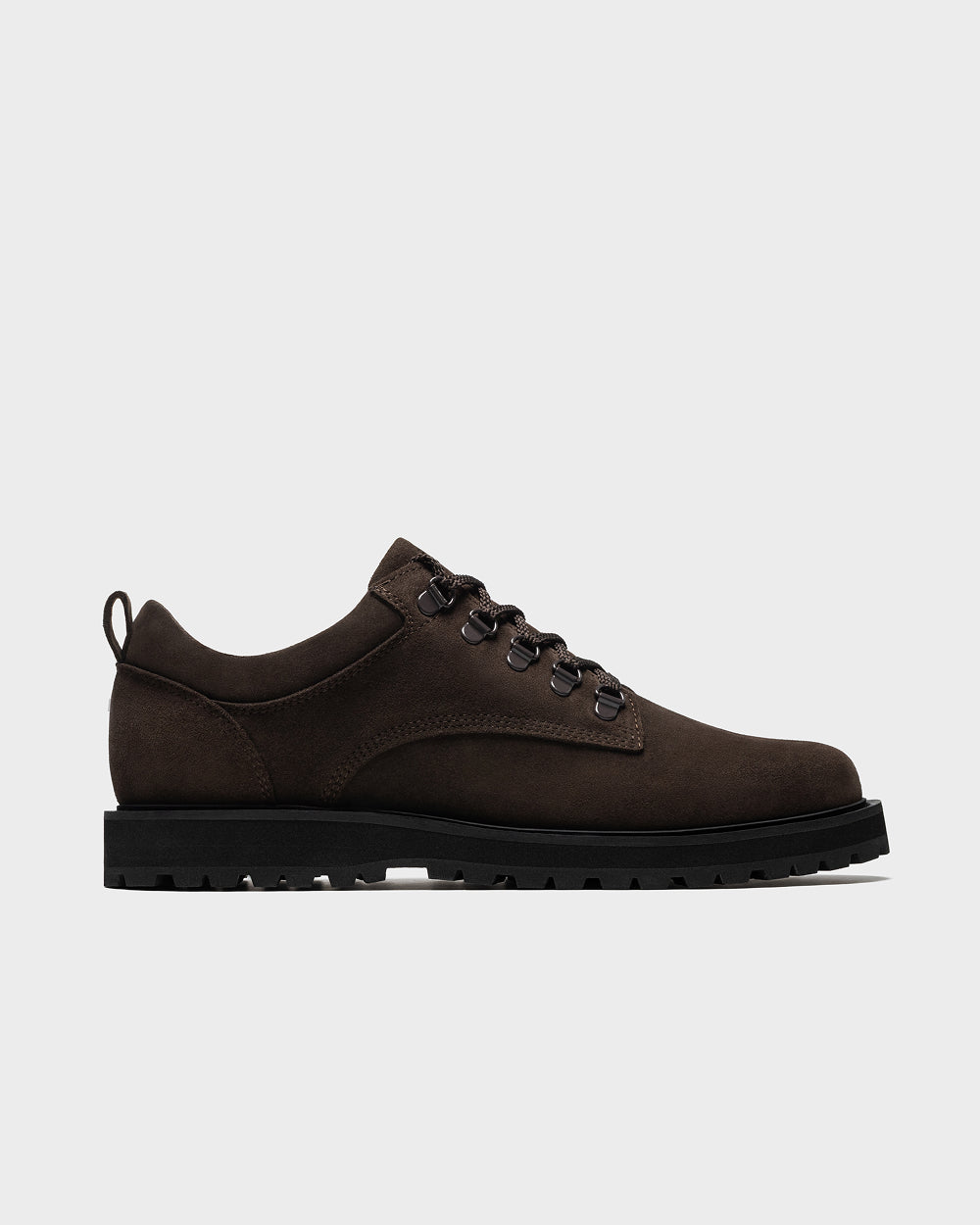 ETQ LB 01 Suede Chocolate ankle boot, front view