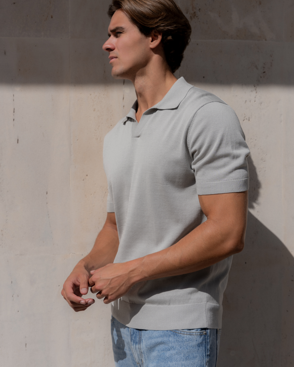 PO 05 Tailored Buttonless Cement Grey