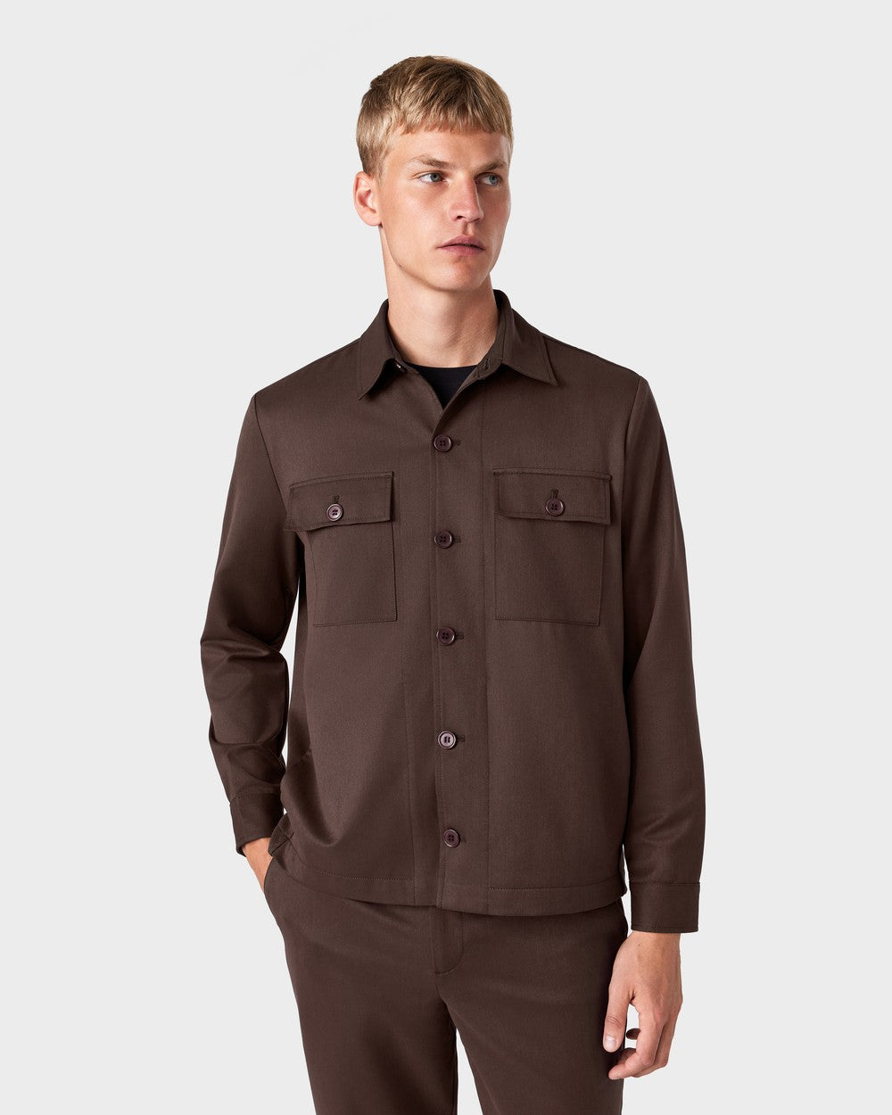 OS 02 Essence 2.0 Chocolate – overshirt in brown, photo 3