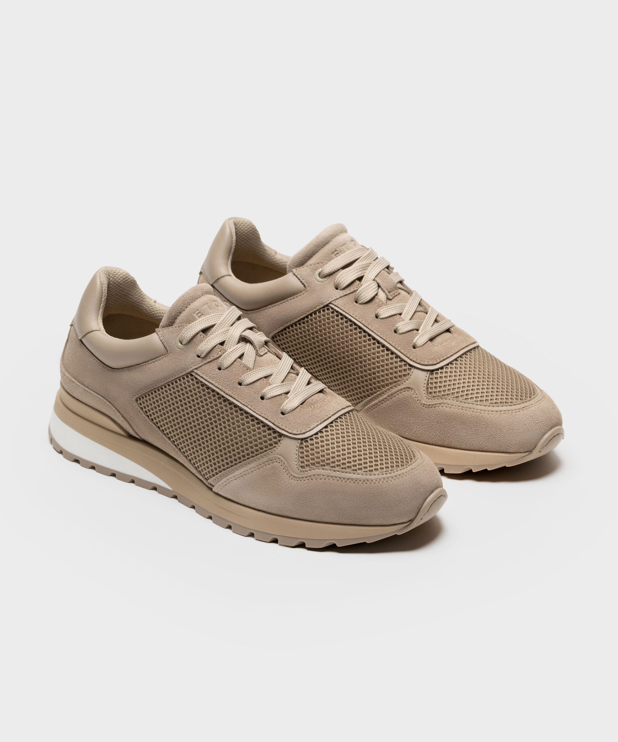 Taupe suede and mesh sneakers for men - RS 03 Desert Taupe - ETQ Amsterdam