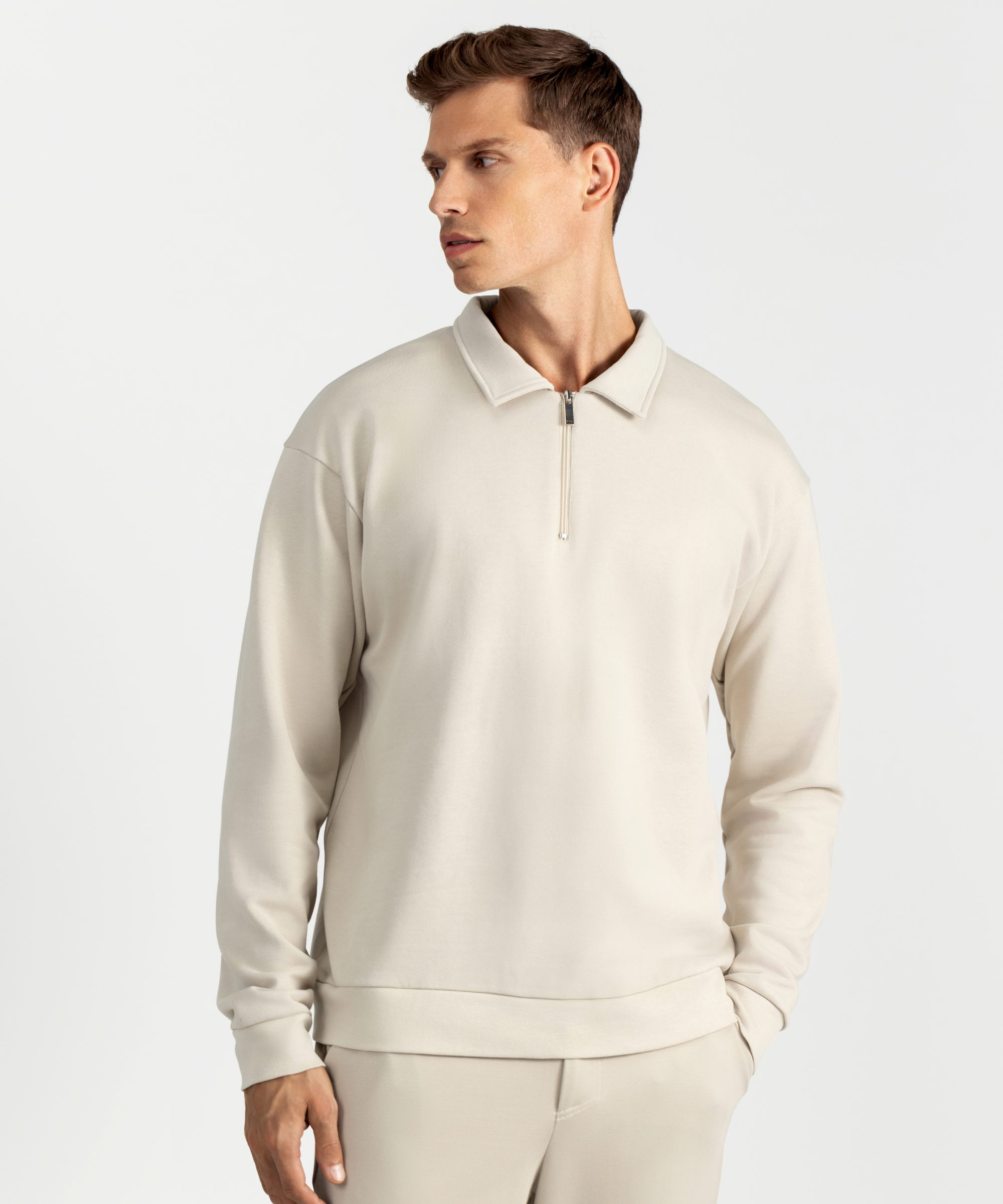 SW 02 Essence Half Zip Sand