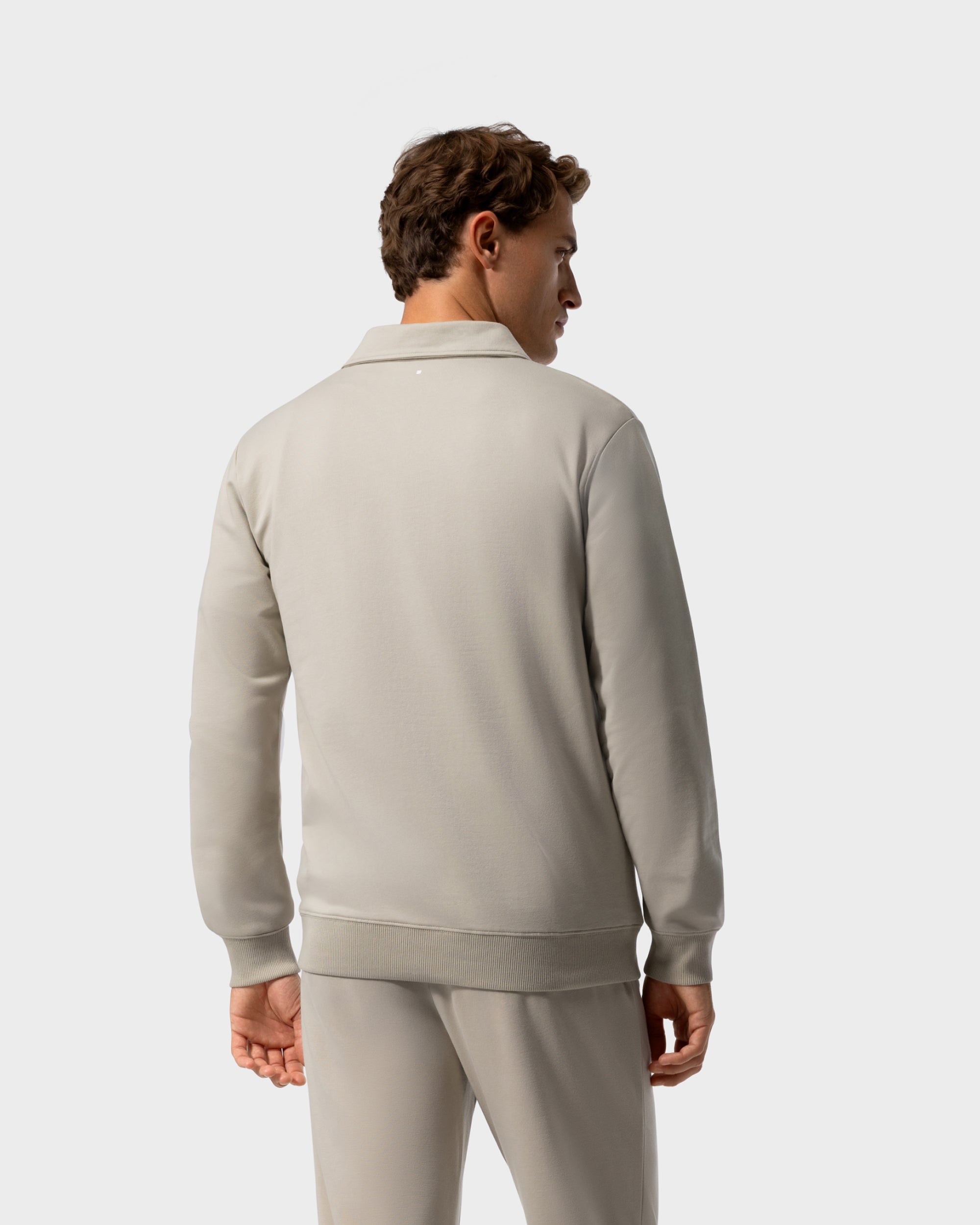 SW 02 Marked Half Zip Sand 2.0 – béžová mikina s krátkým zipem ze strečové bavlny, foto 3