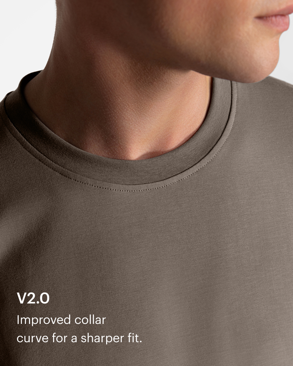 TS 01 Essence Regular Heavyweight Desert Taupe 2.0 – t-shirt in taupe stretch cotton, photo 4