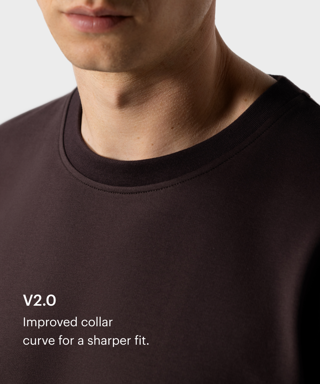 TS 01 Essence Oversized Heavyweight Chocolate 2.0 – hnědé tričko ze strečové bavlny, foto 4