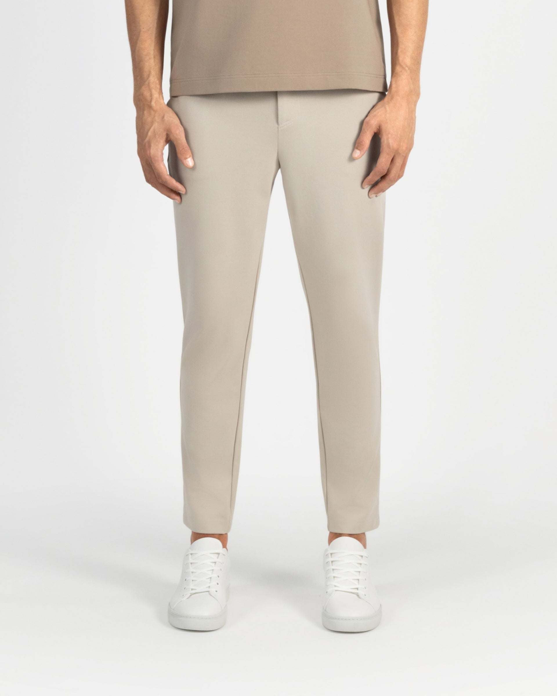 TP 01 Essence Slim Sand 2.0 – trousers in beige Punto di Roma stretch, photo 2
