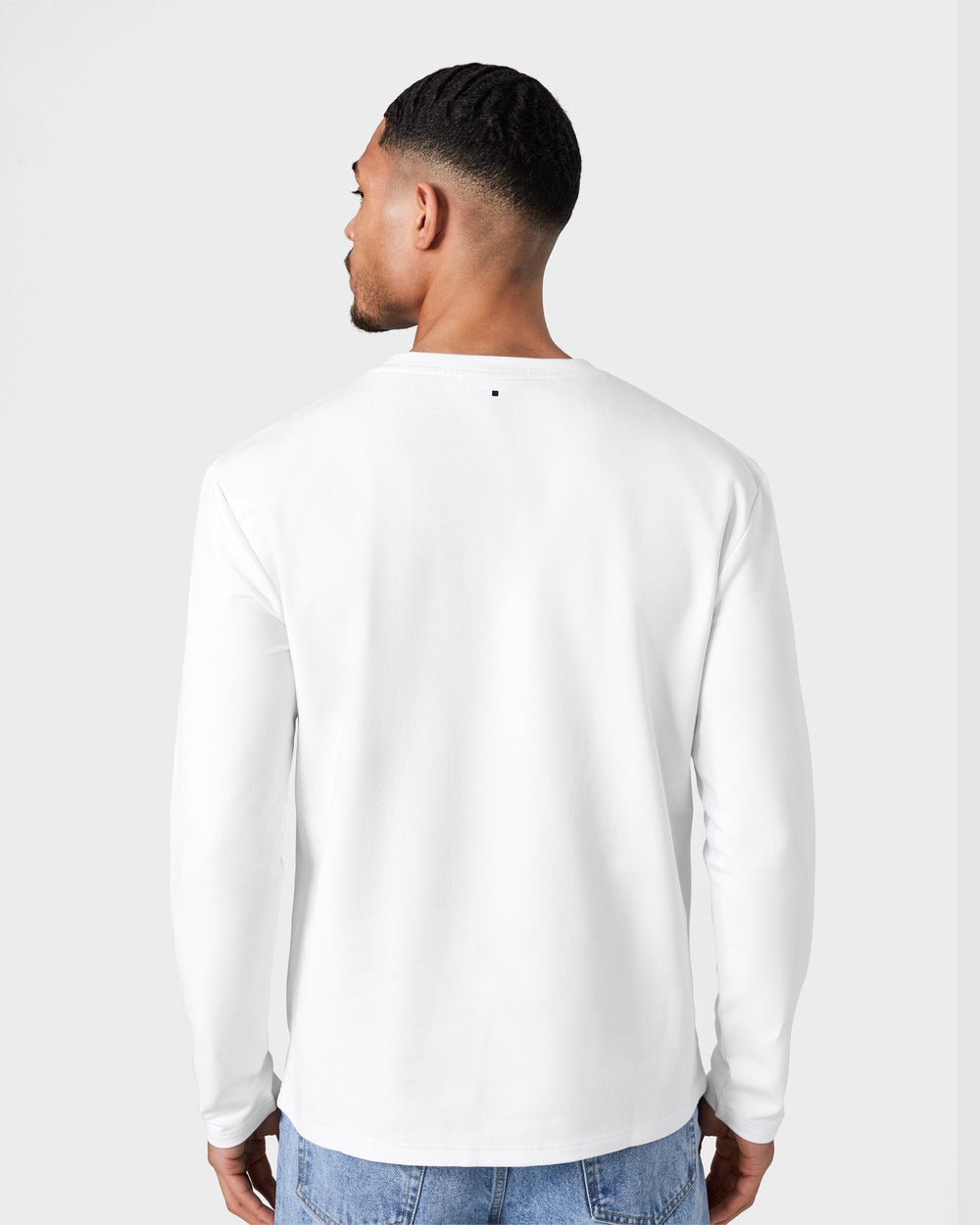 TS 03 Essence Long Sleeve White 2.0 – long sleeve t-shirt in white stretch cotton, photo 4