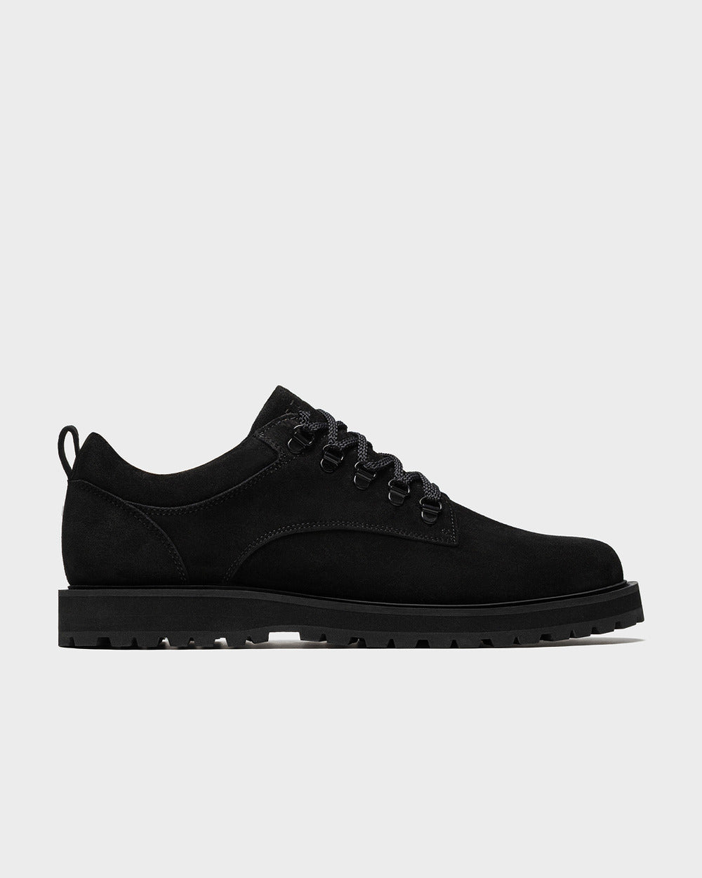 LB 01 Suede All Black – hiker lace-up shoes in black suede