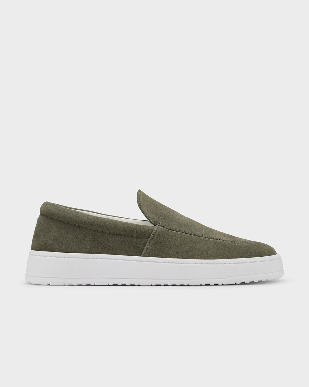 LS 01 Suede Vetiver Green – loafers in green suede