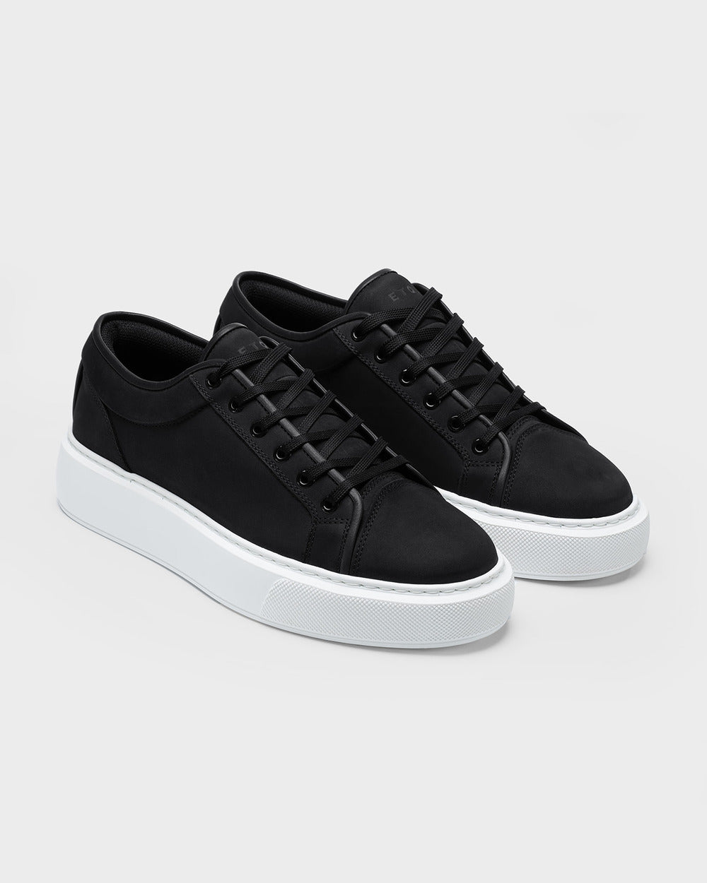 LT 01 Platform Jet Black – platform sneakers in black nubuck leather, photo 4