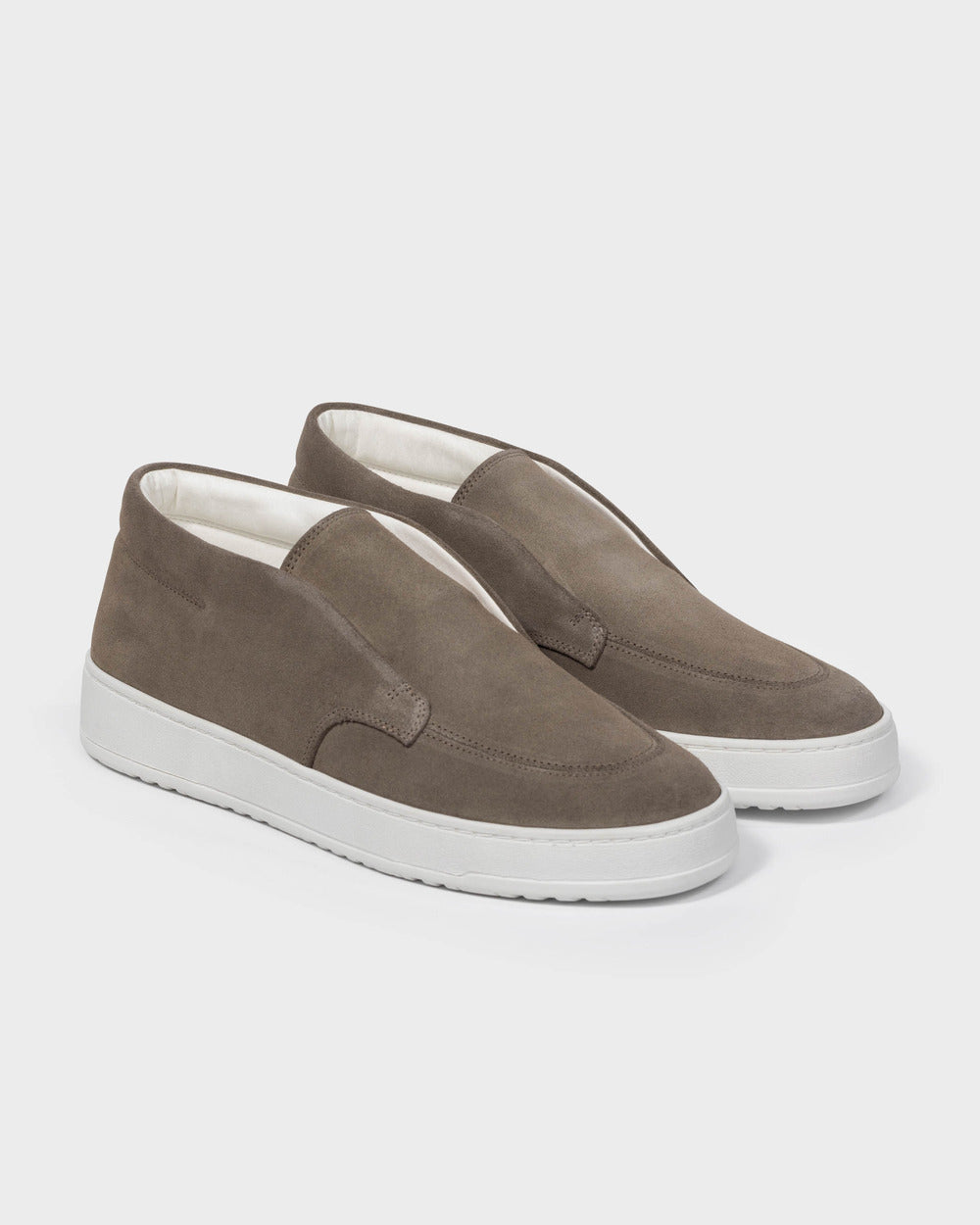 ML 01 Suede Desert Taupe – mid loafers in taupe suede, photo 4
