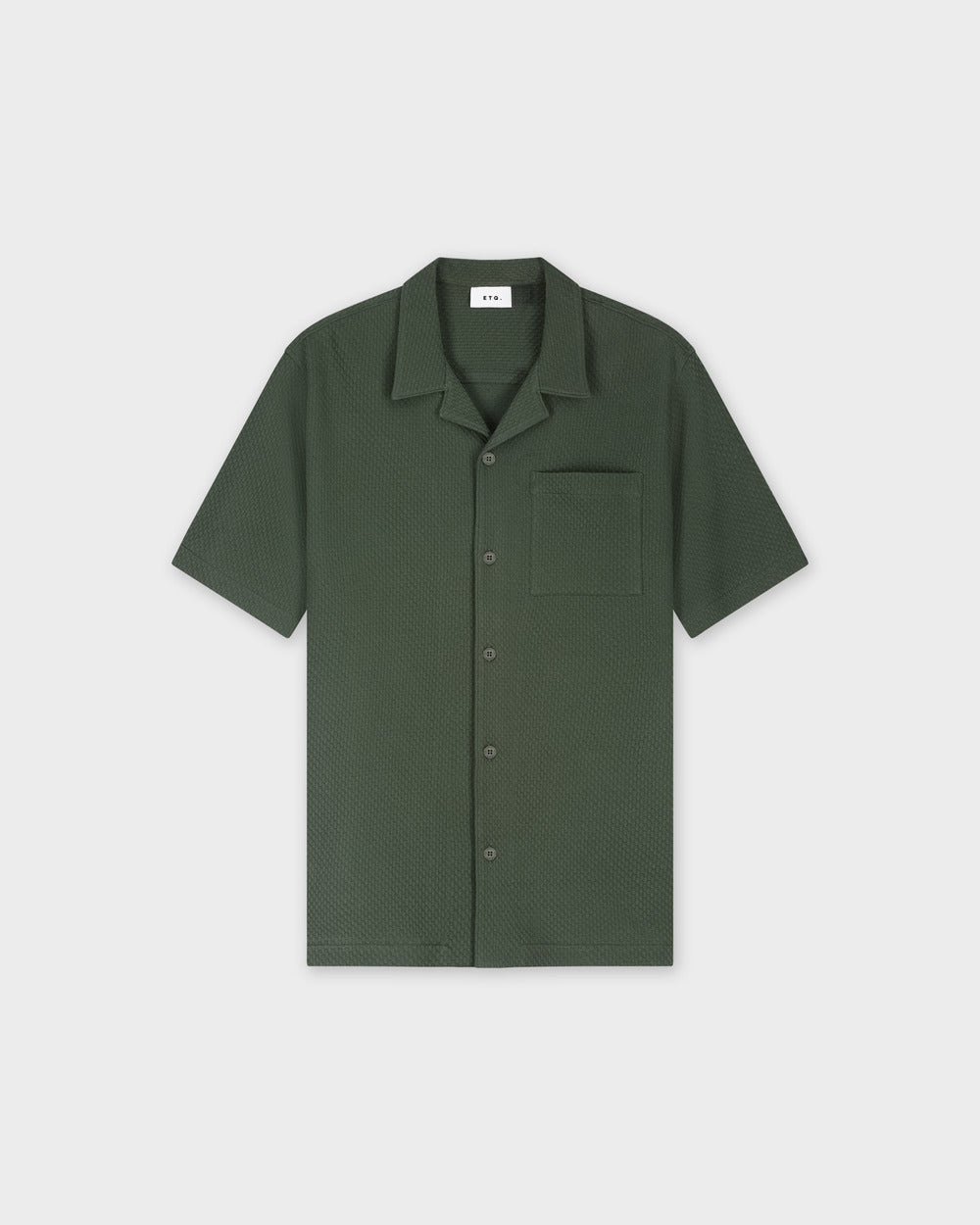 SH 04 Jacquard Forest Green – short sleeve shirt in green cotton jacquard