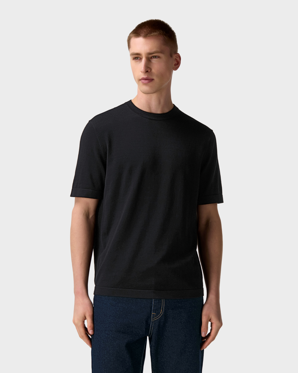 ETQ TS 04 Tailored Black - men's black tailored fit t-shirt