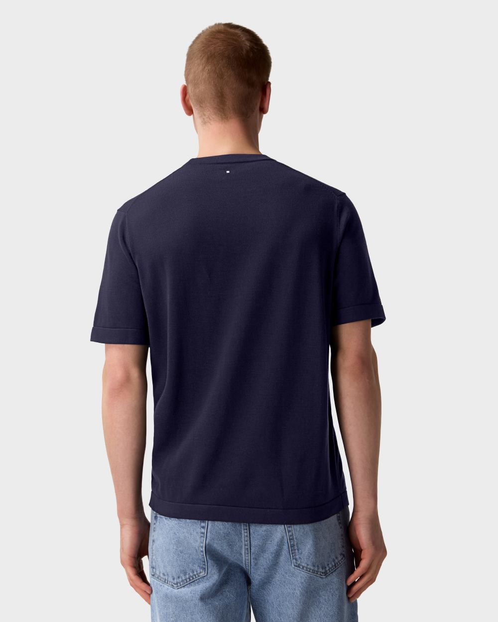 Men's blue tailored fit t-shirt in cotton - TS 04 Blueberry