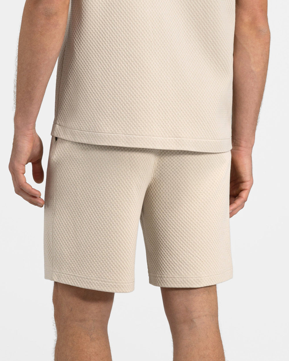 ST 02 Jacquard Sand – shorts in beige cotton jacquard, photo 4