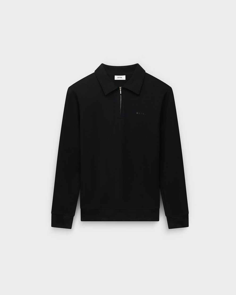 SW 02 Marked Half Zip Black 2.0 – half zip sweatshirt in black stretch cotton