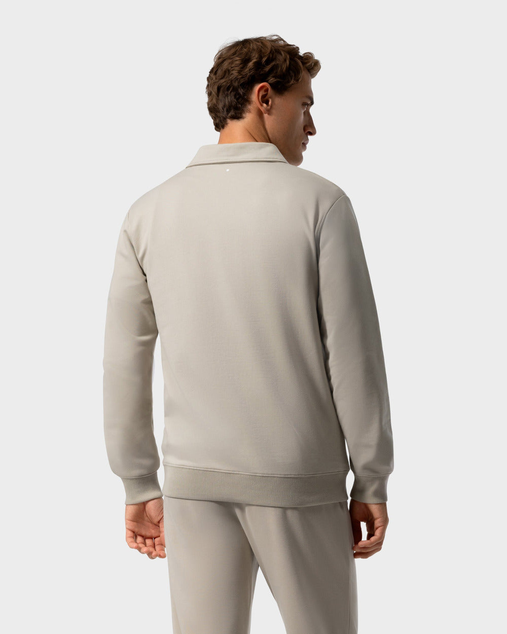 SW 02 Marked Half Zip Sand 2.0 – half zip sweatshirt in beige stretch cotton, photo 3