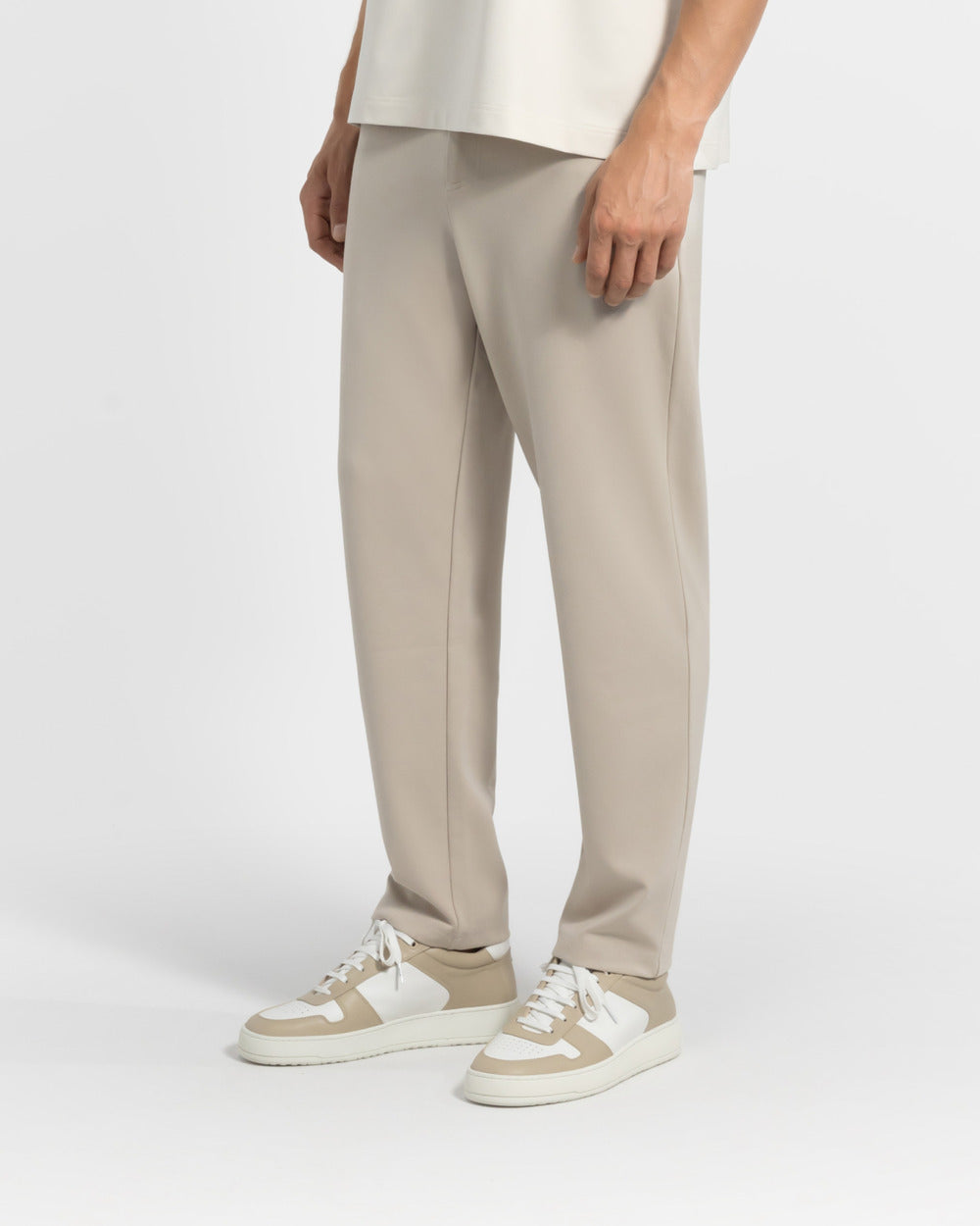 TP 01 Essence Straight Sand 2.0 – trousers in beige Punto di Roma stretch, photo 3