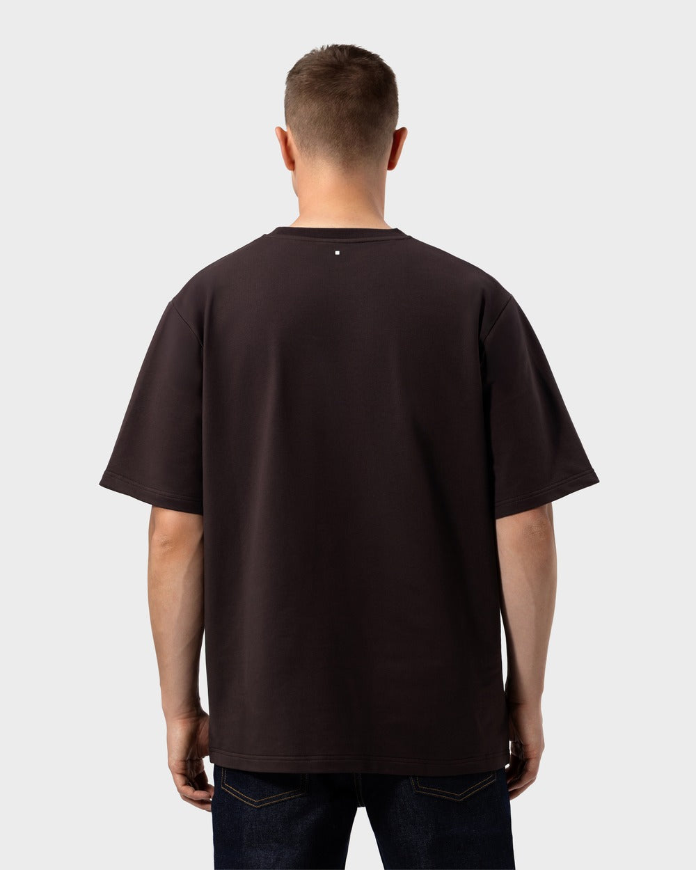 TS 01 Essence Oversized Heavyweight Chocolate 2.0 – t-shirt in brown stretch cotton, photo 3