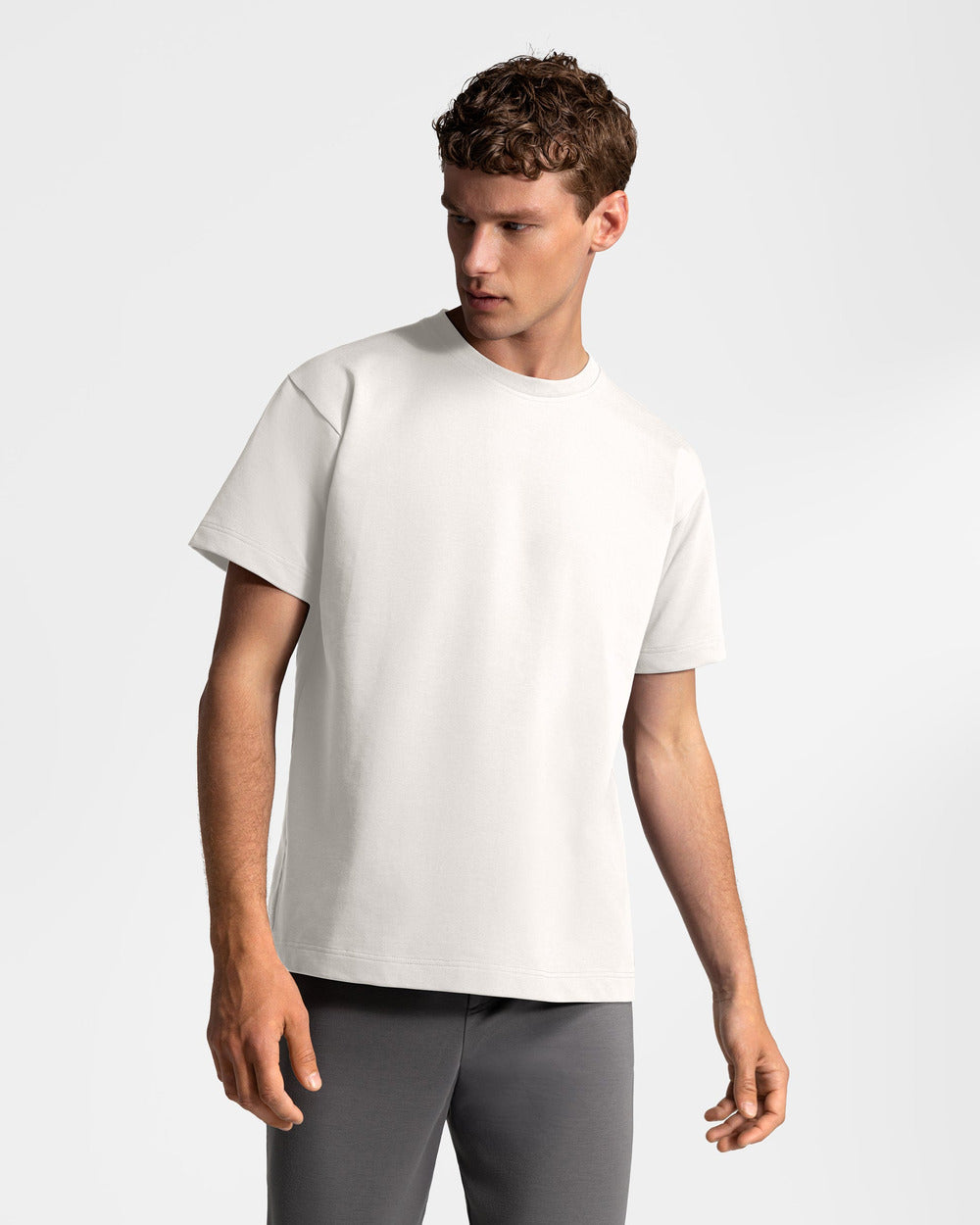 TS 01 Essence Regular Heavyweight Off White 2.0 – t-shirt in white stretch cotton, photo 3