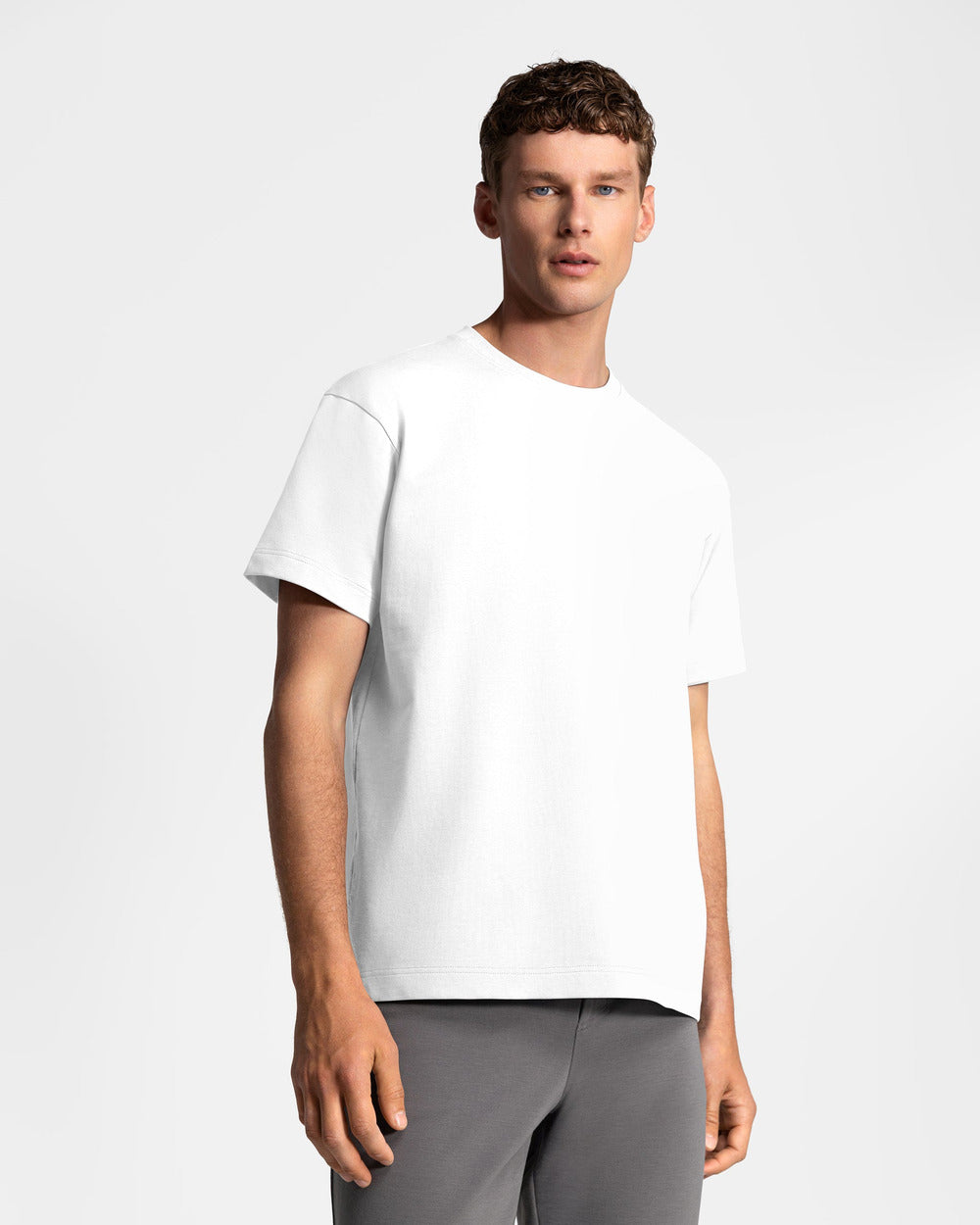 TS 01 Essence Regular Heavyweight White 2.0 – t-shirt in white stretch cotton, photo 2