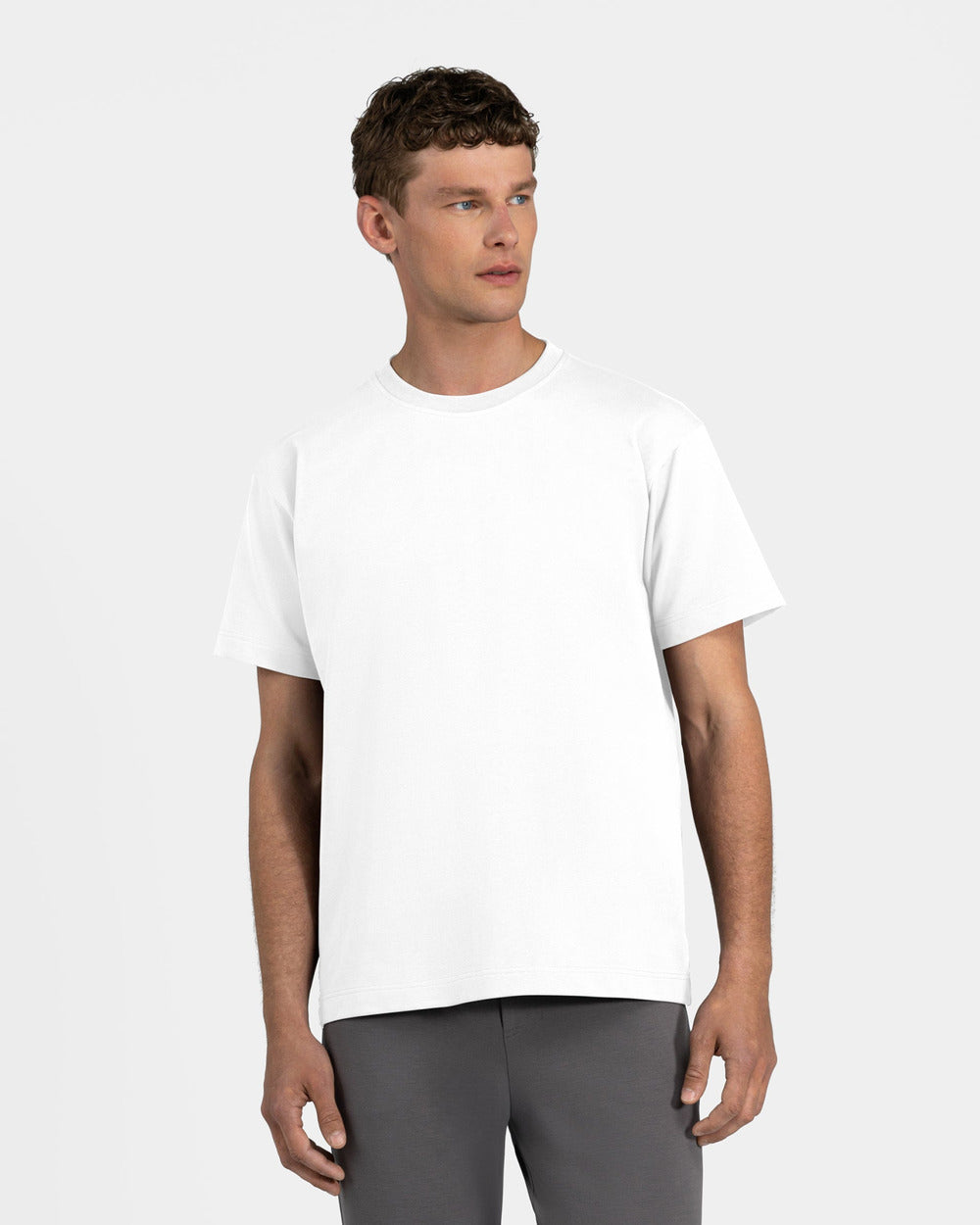 TS 01 Essence Regular Heavyweight White 2.0 – t-shirt in white stretch cotton, photo 3