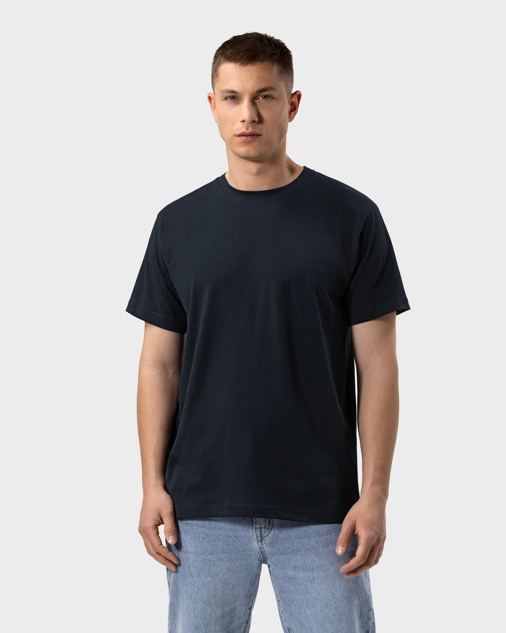 TS 01 Essence Regular Lightweight Blueberry 2.0 – t-shirt in blue cotton jersey