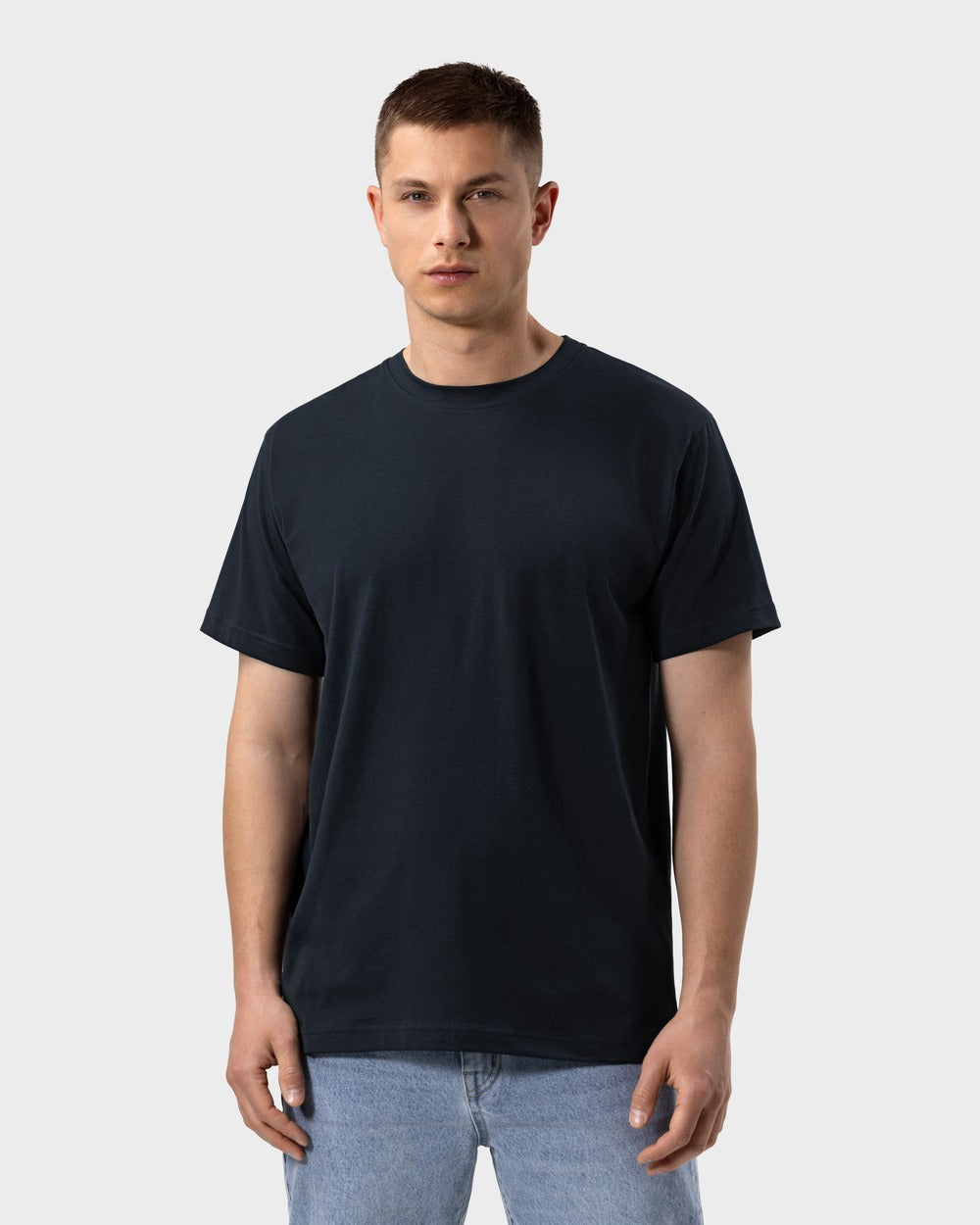 TS 01 Essence Regular Lightweight Blueberry 2.0 – t-shirt in blue cotton jersey