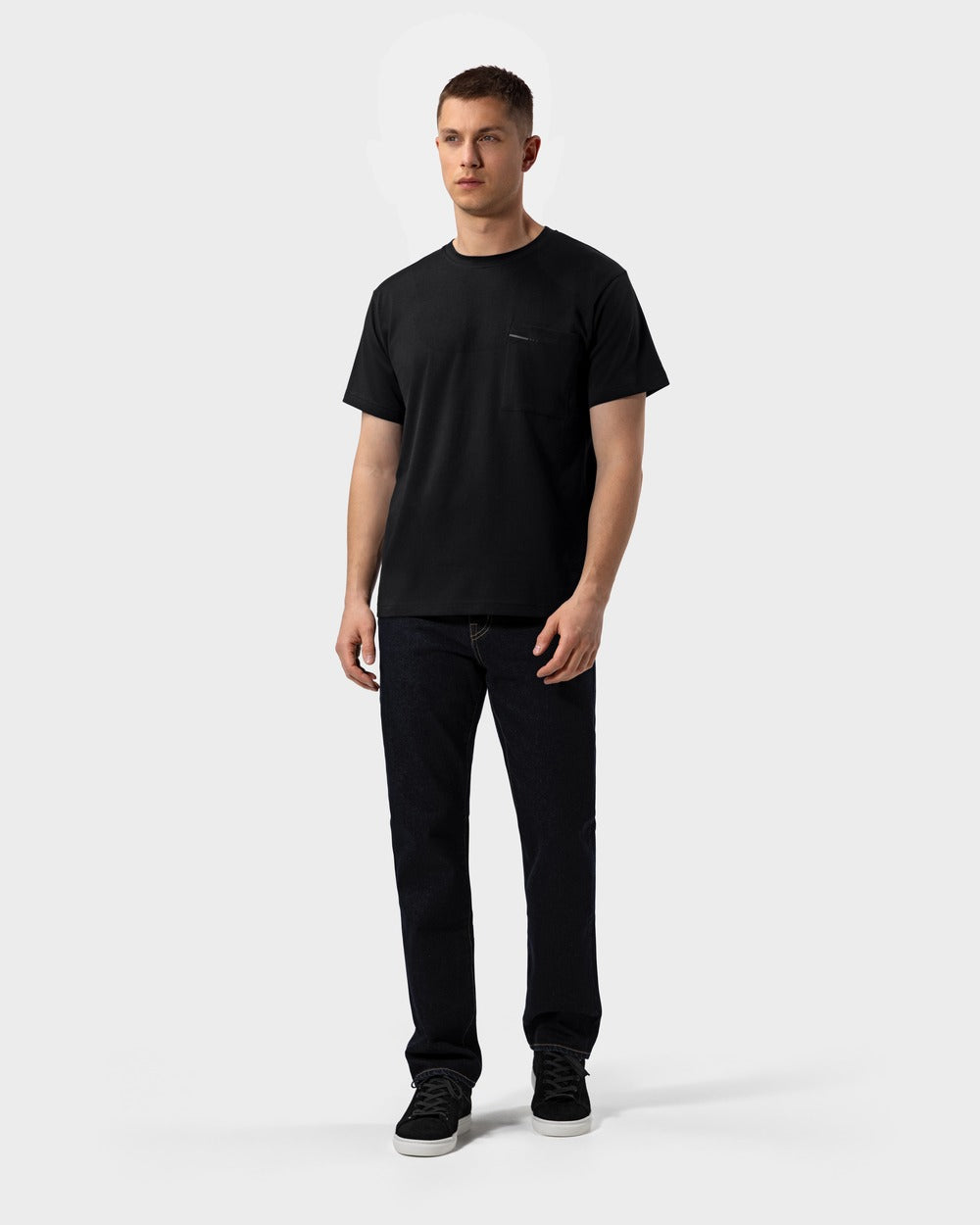TS 01 Pocket Regular Lightweight Black – t-shirt in black cotton jersey, photo 8