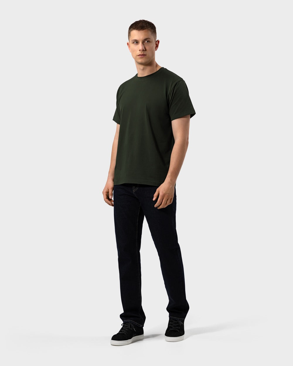 TS 01 Essence Regular Lightweight Forest Green 2.0 – t-shirt in green cotton jersey, photo 7