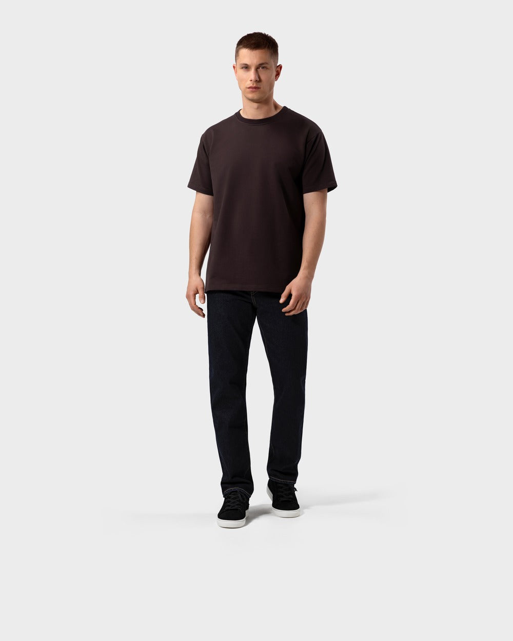 TS 01 Essence Regular Heavyweight Chocolate 2.0 – t-shirt in brown stretch cotton, photo 7