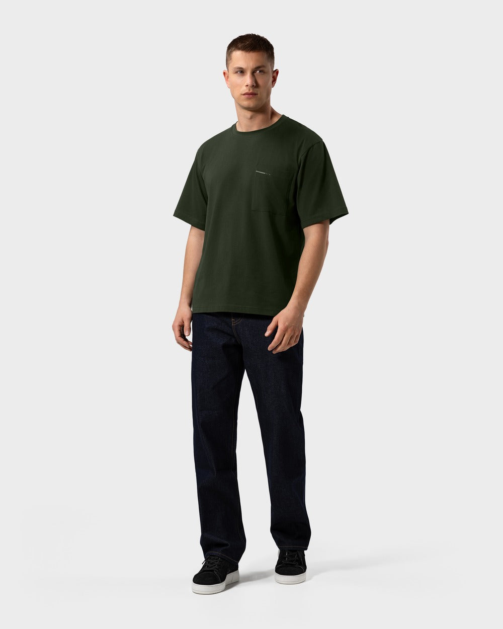 TS 01 Pocket Oversized Lightweight Forest Green – t-shirt in green cotton jersey, photo 8