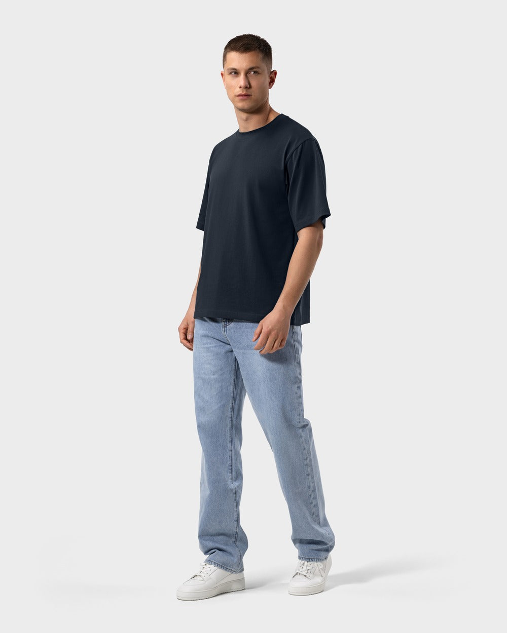 TS 01 Essence Oversized Lightweight Blueberry 2.0 – t-shirt in blue cotton jersey, photo 8