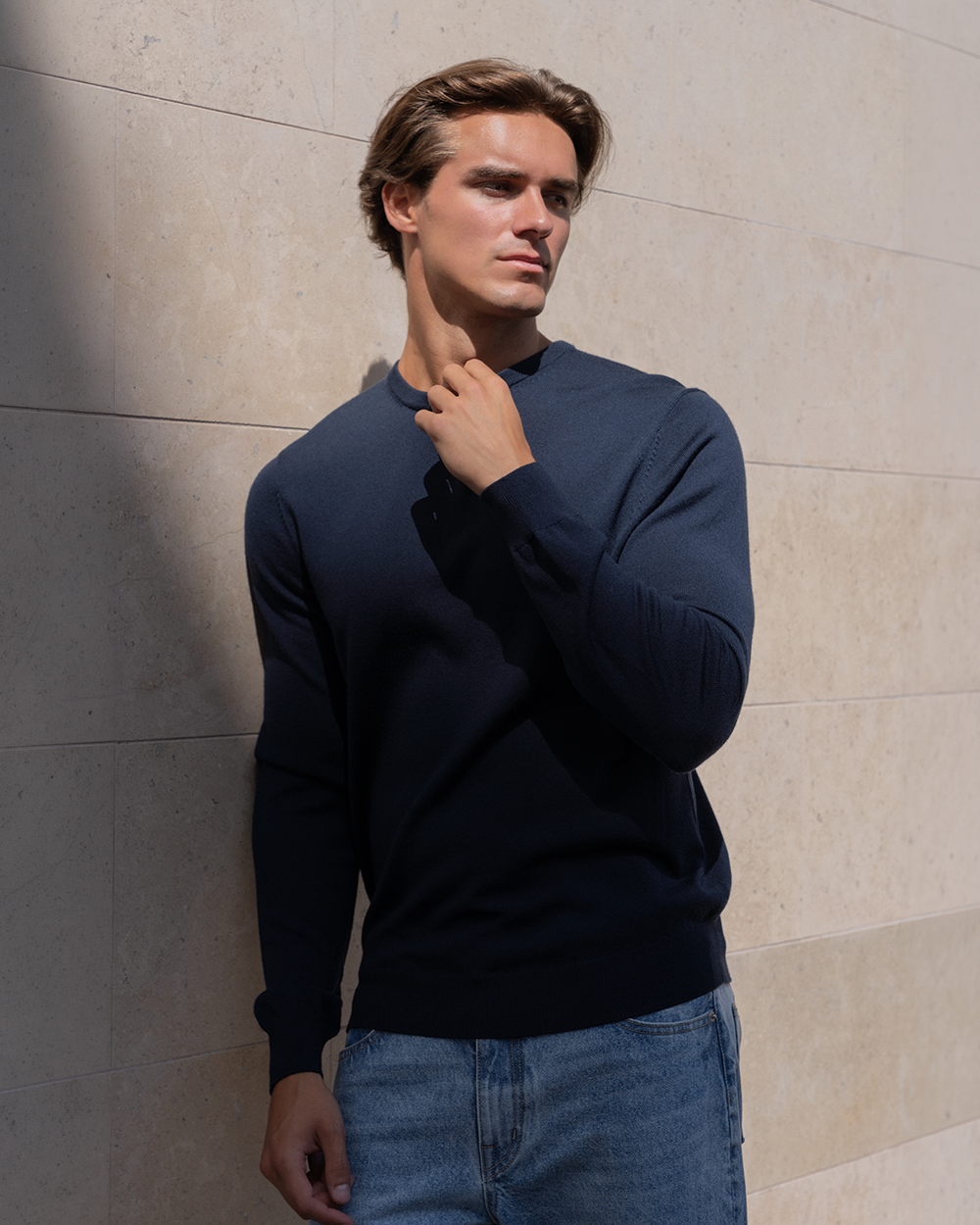 SW 04 Tailored Crewneck Blueberry
