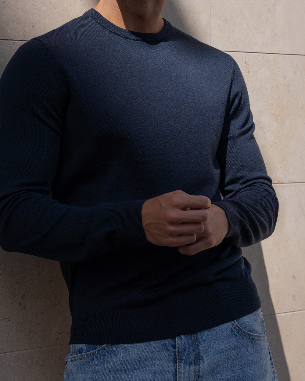 SW 04 Tailored Crewneck Blueberry