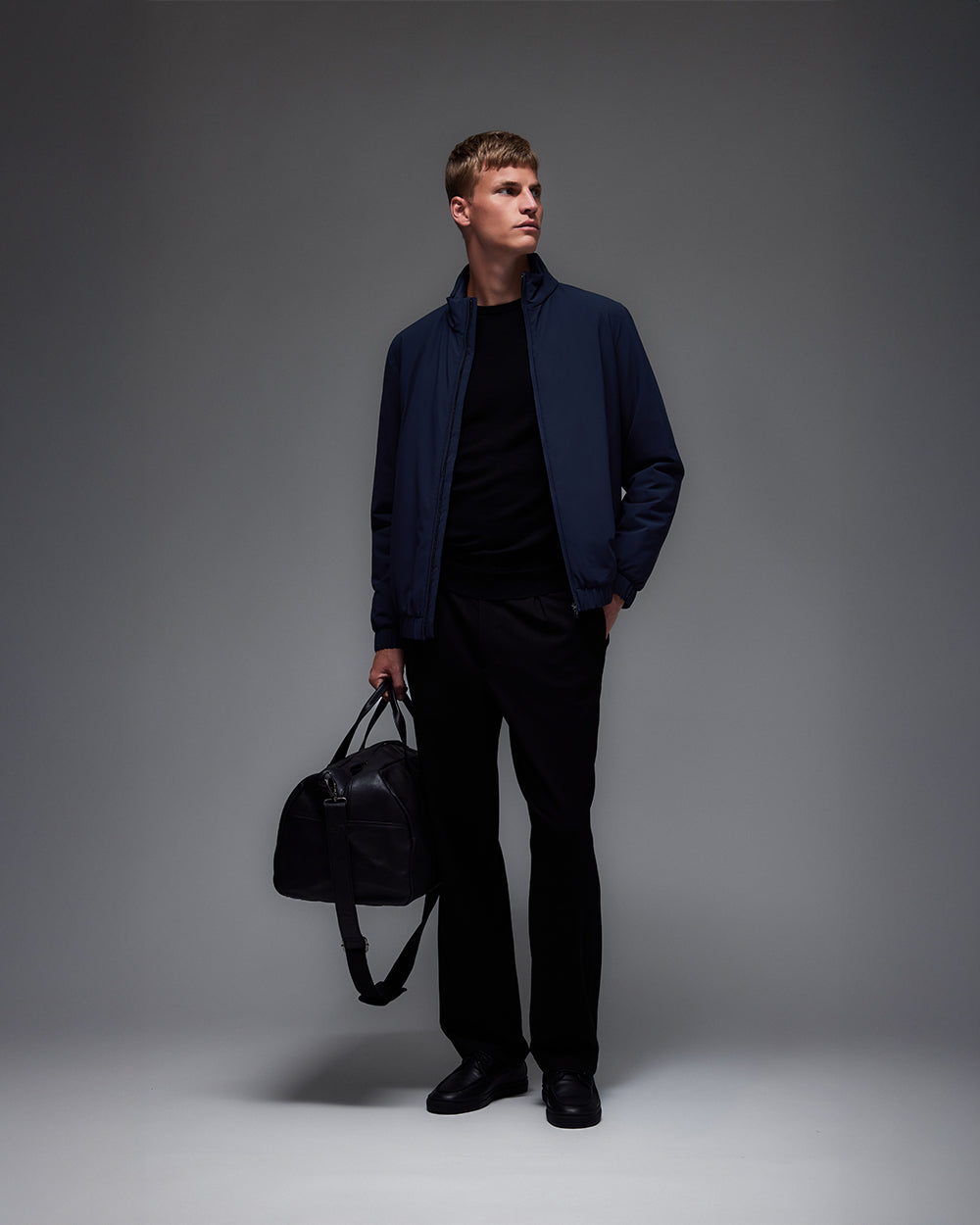 TP 05 Pleated Wide Black – černé kalhoty se sklady z tkaniny Technical Drape Weave, foto 6