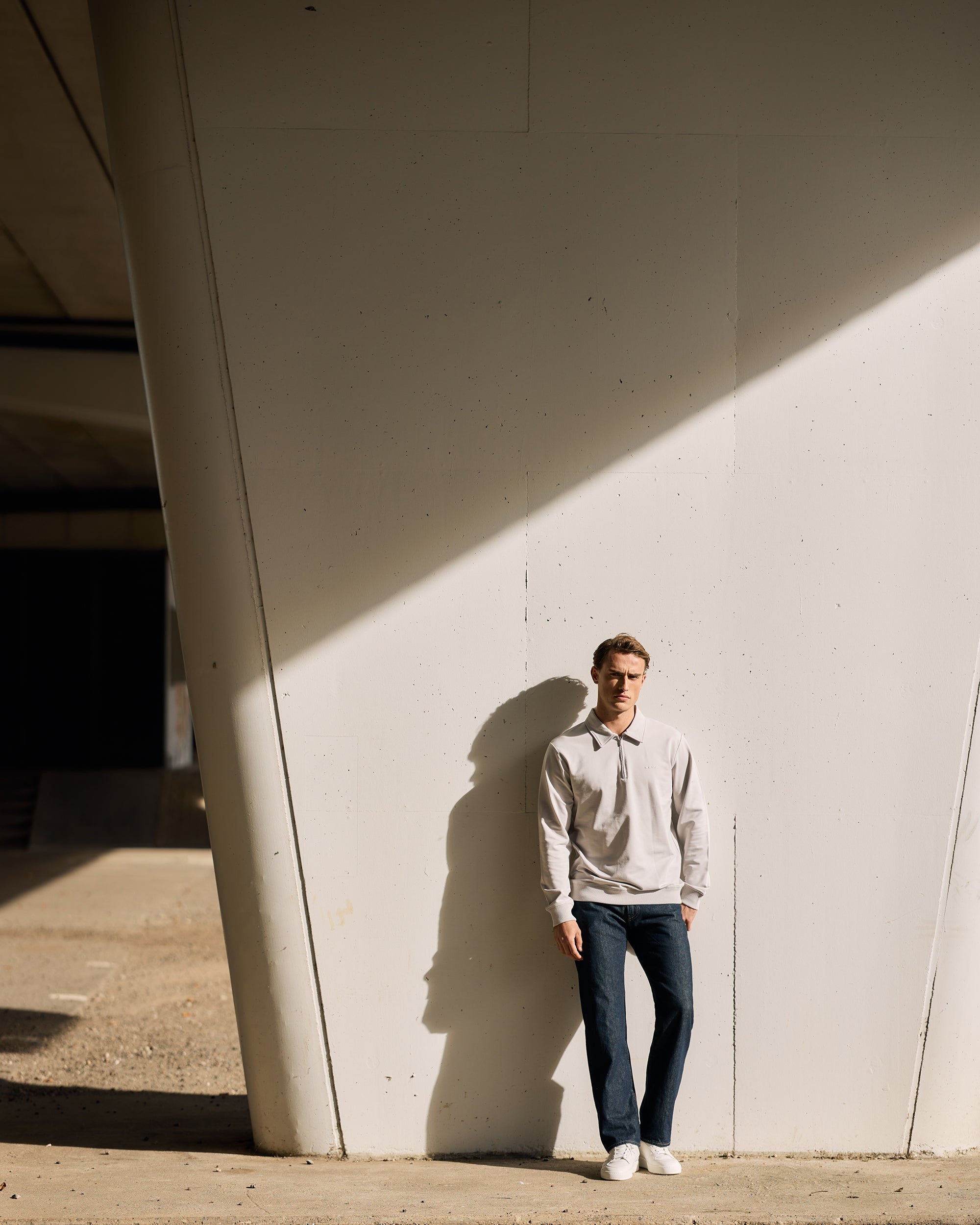 SW 02 Marked Half Zip Cement Grey 2.0