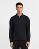SW 02 Essence Half Zip Black – half zip sweatshirt in black cotton fleece, photo 2