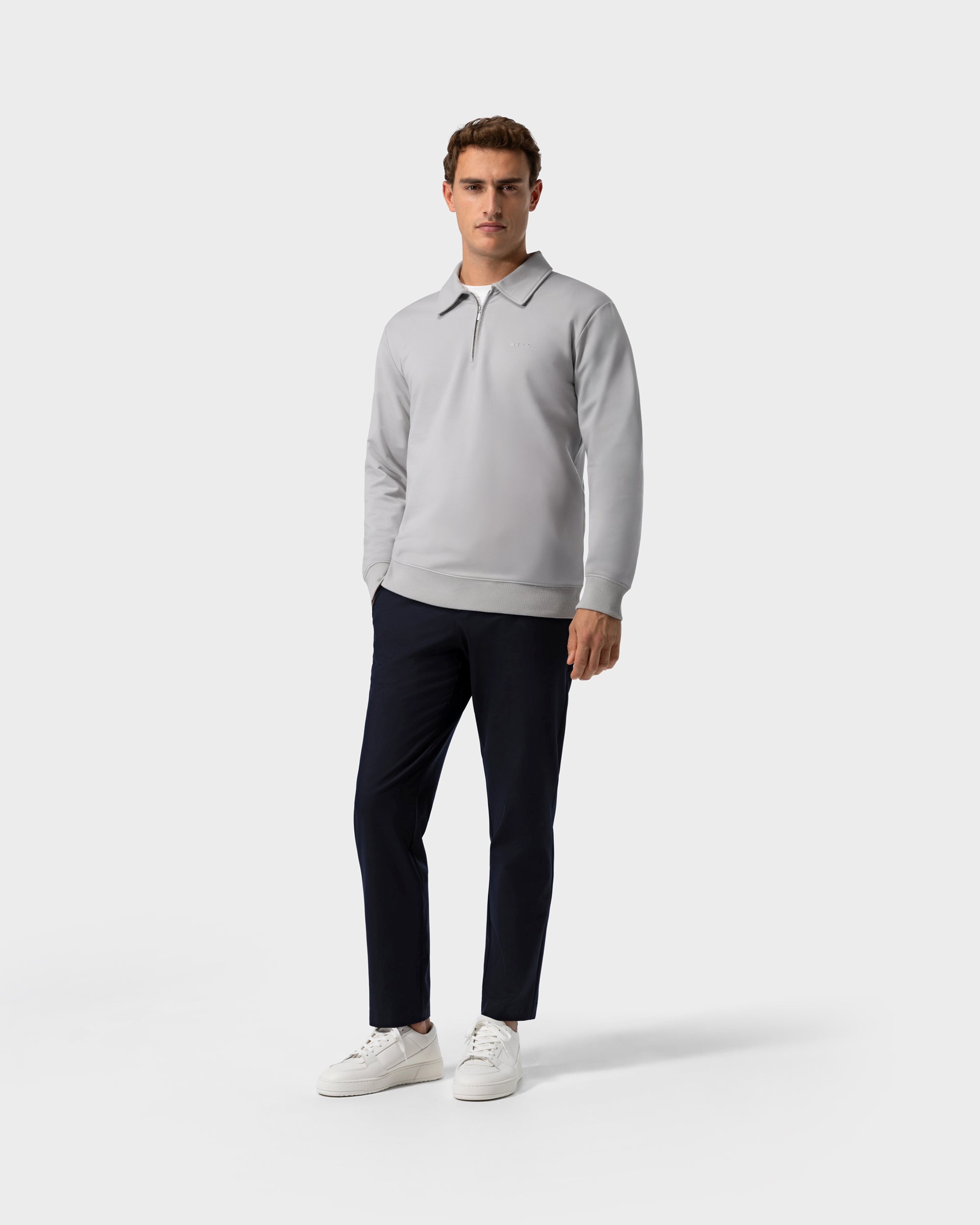 SW 02 Marked Half Zip Cement Grey 2.0