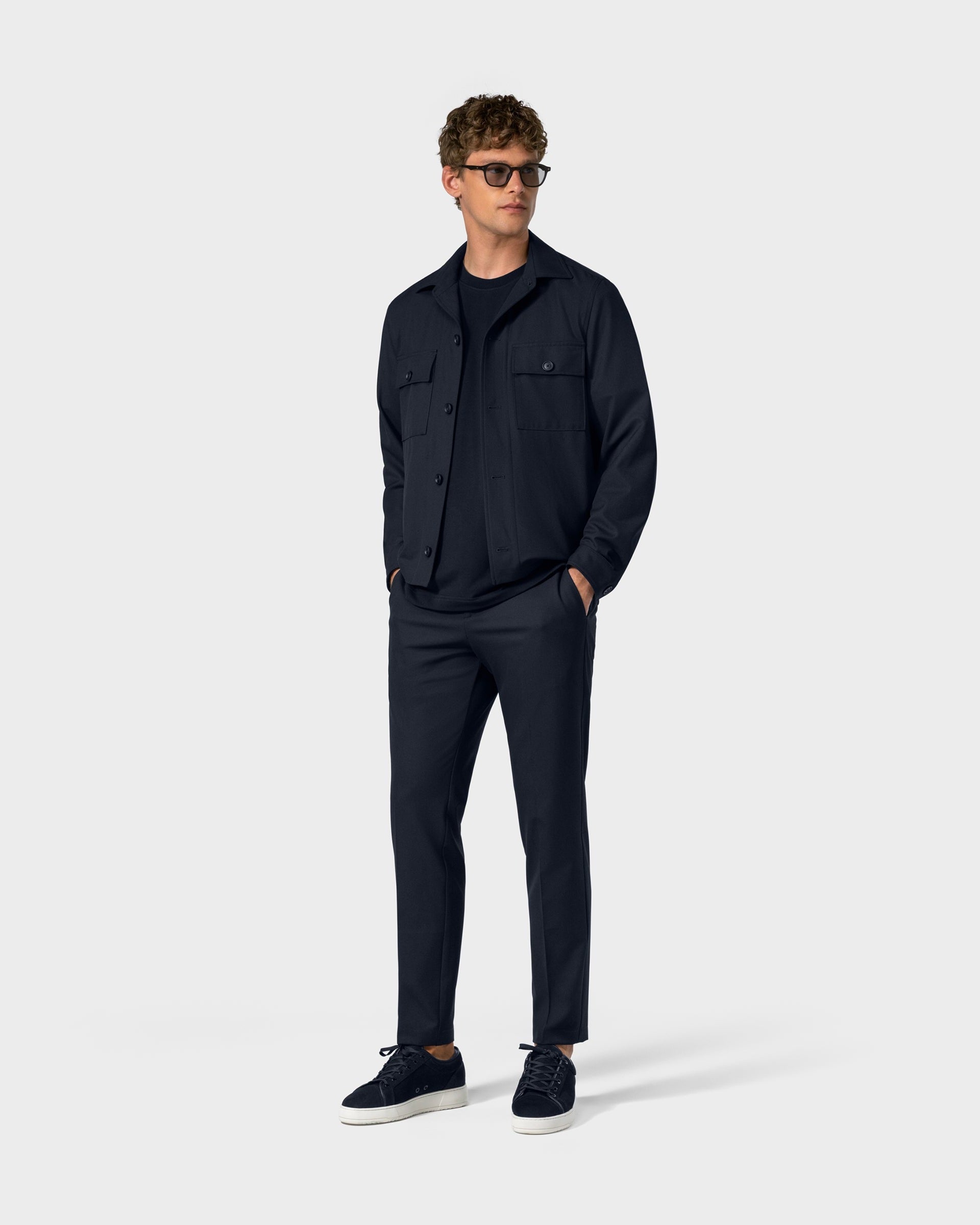 TP 02 Essence Blueberry and JC 01 Essence Blueberry – travel trousers and overshirt jacket