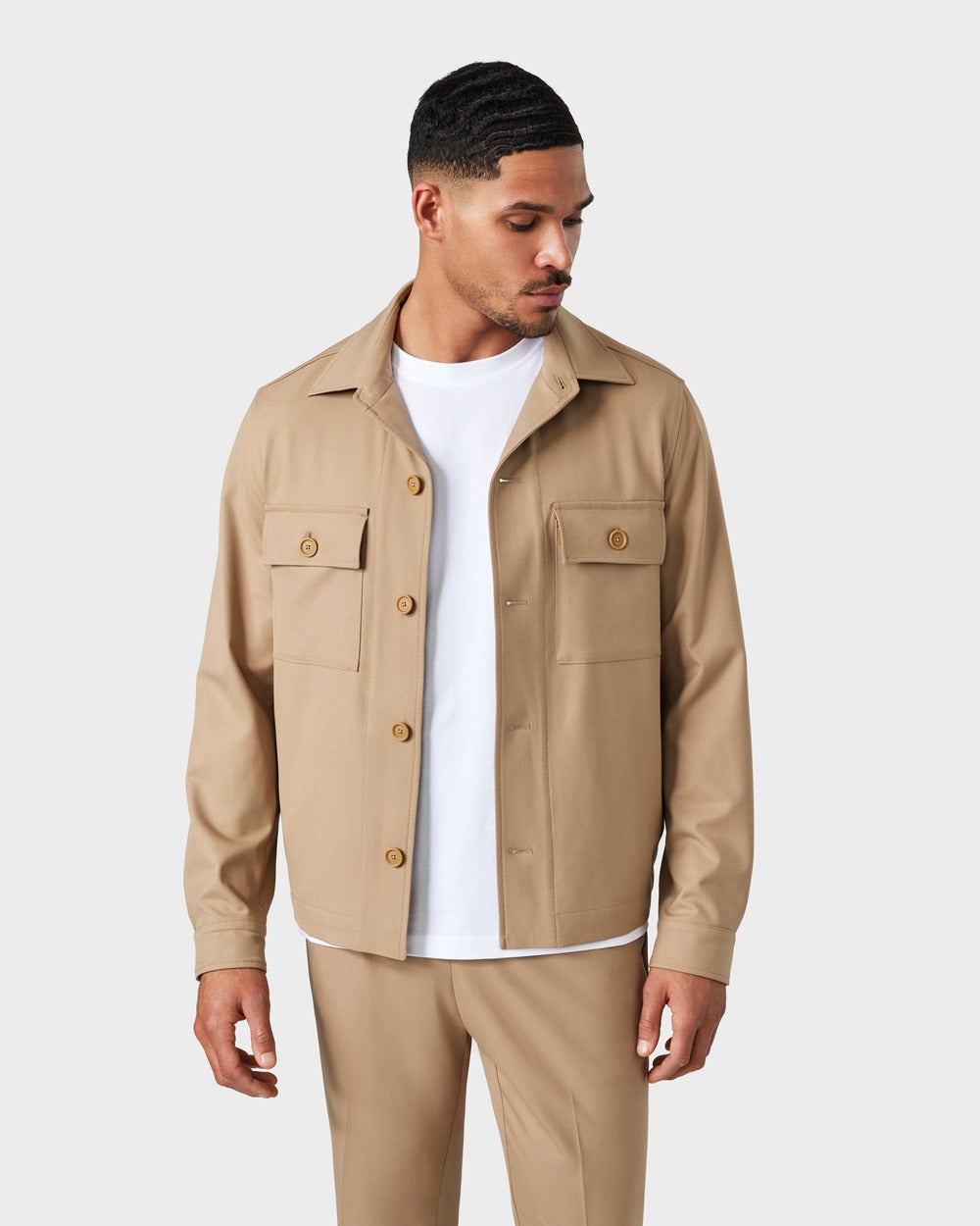 JC 01 Essence Sahara Sand – overshirt jacket in beige Traveller Weave, photo 2