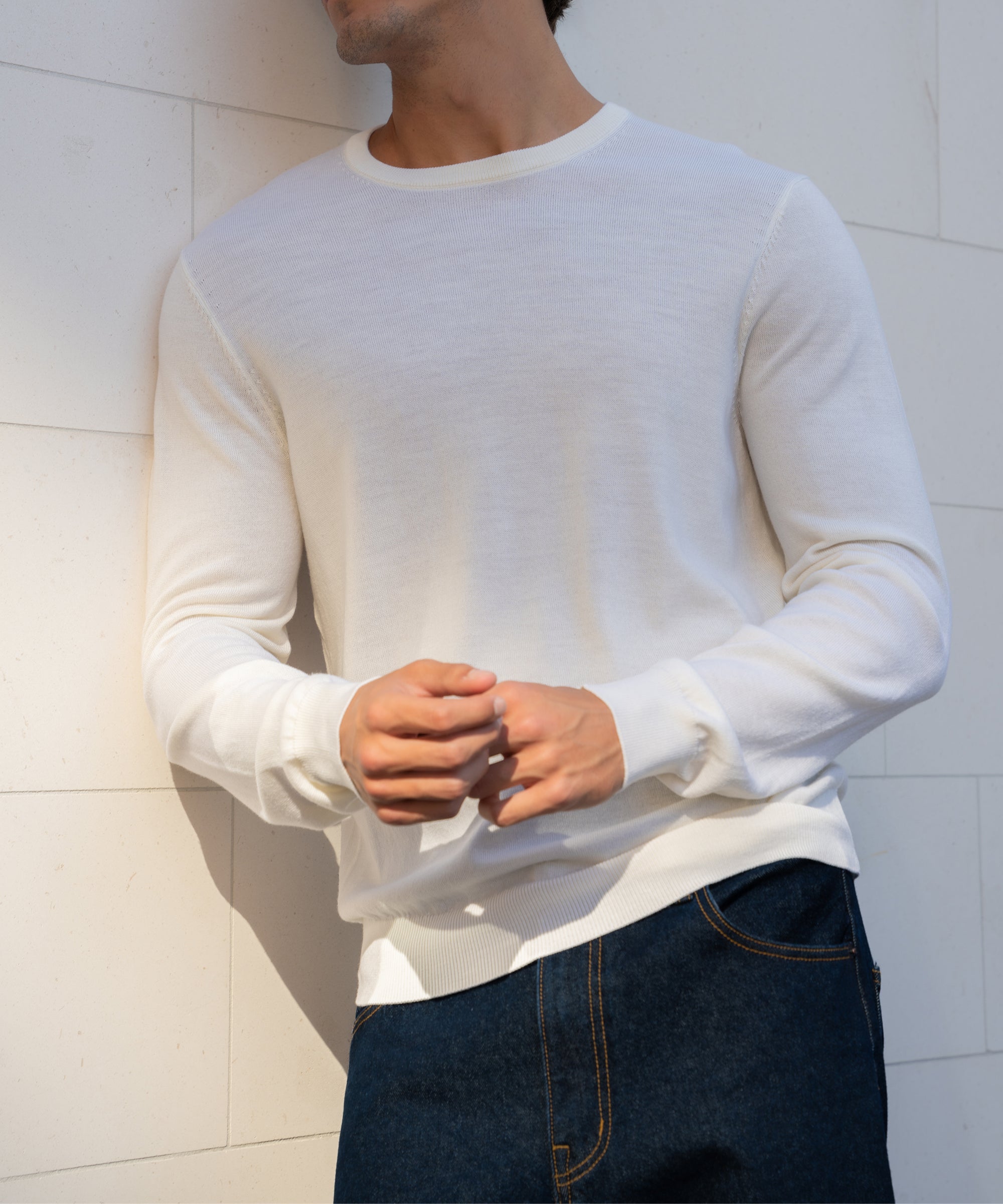 SW 04 Tailored Crewneck Off White