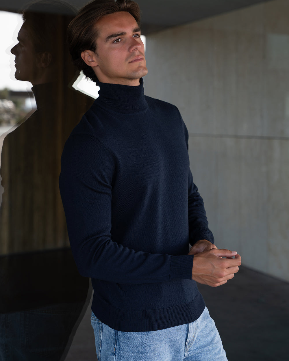 SW 06 Tailored Turtleneck Blueberry