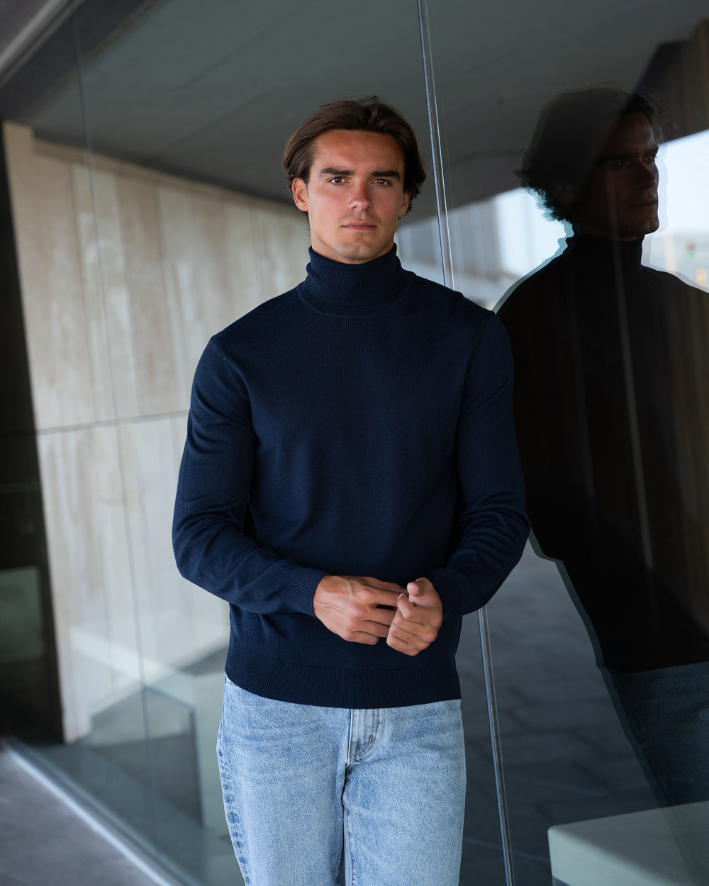 SW 06 Tailored Turtleneck Blueberry