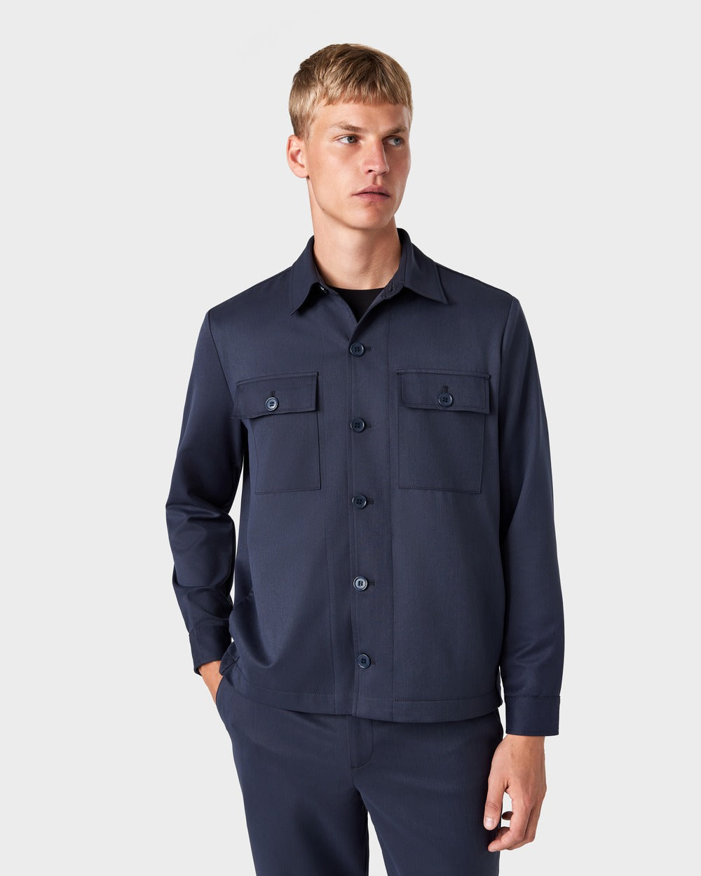 OS 02 Essence 2.0 Blueberry – overshirt in blue, photo 3