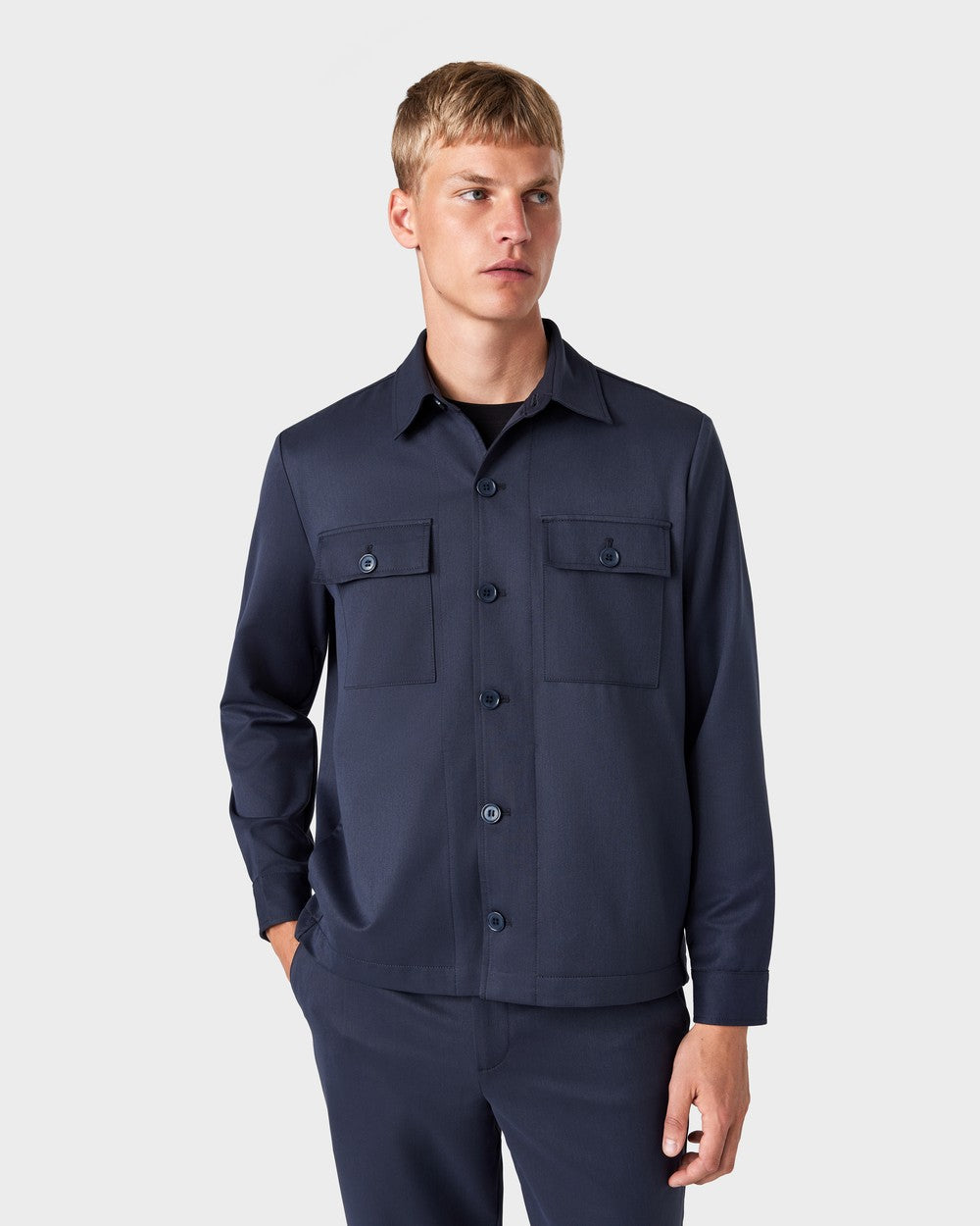 OS 02 Essence 2.0 Blueberry – overshirt in blue, photo 3