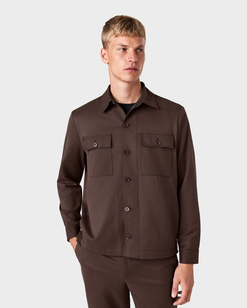 OS 02 Essence 2.0 Chocolate – overshirt in brown, photo 3