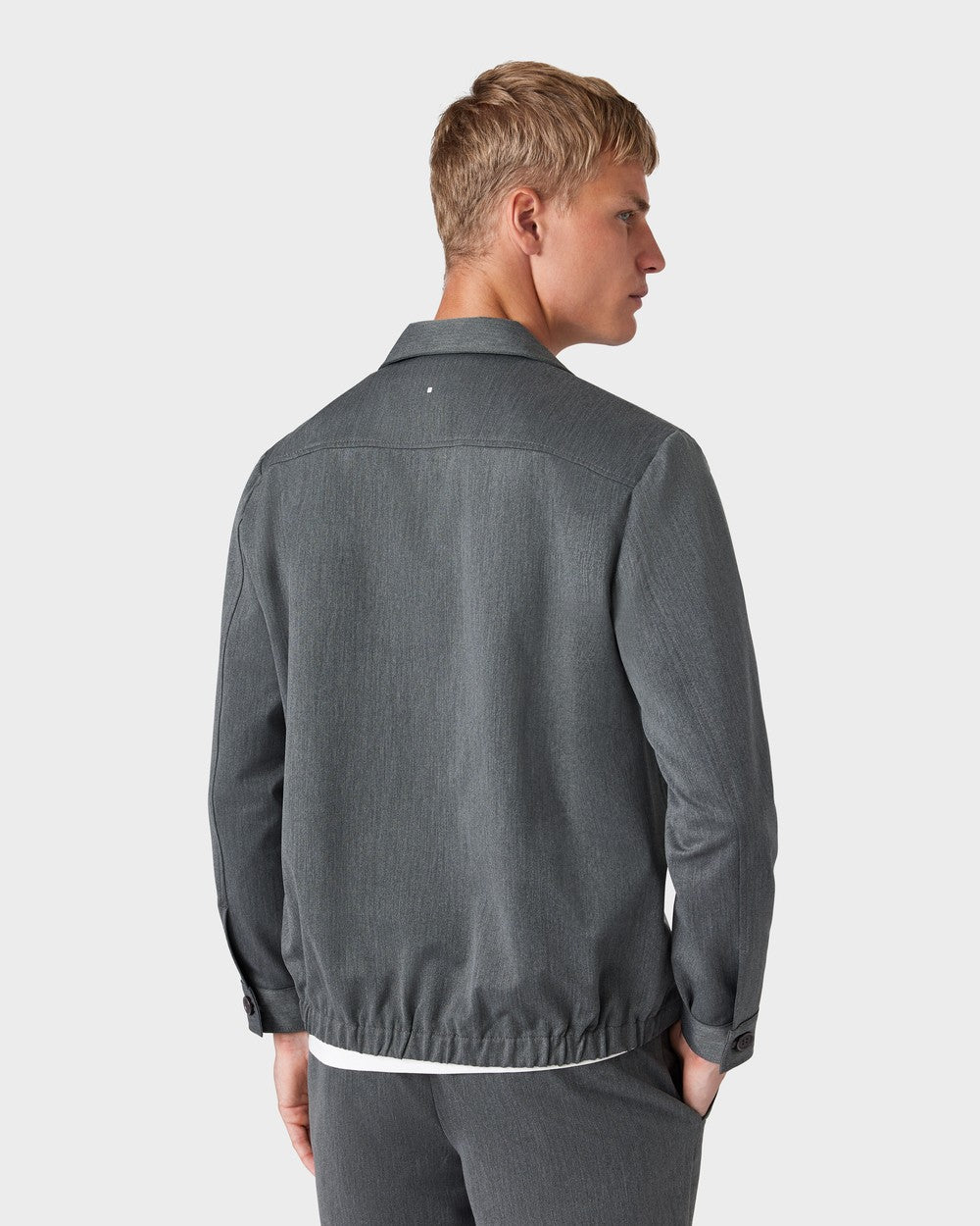 OS 02 Essence Zipped Ash Grey – zip overshirt in grey, photo 2