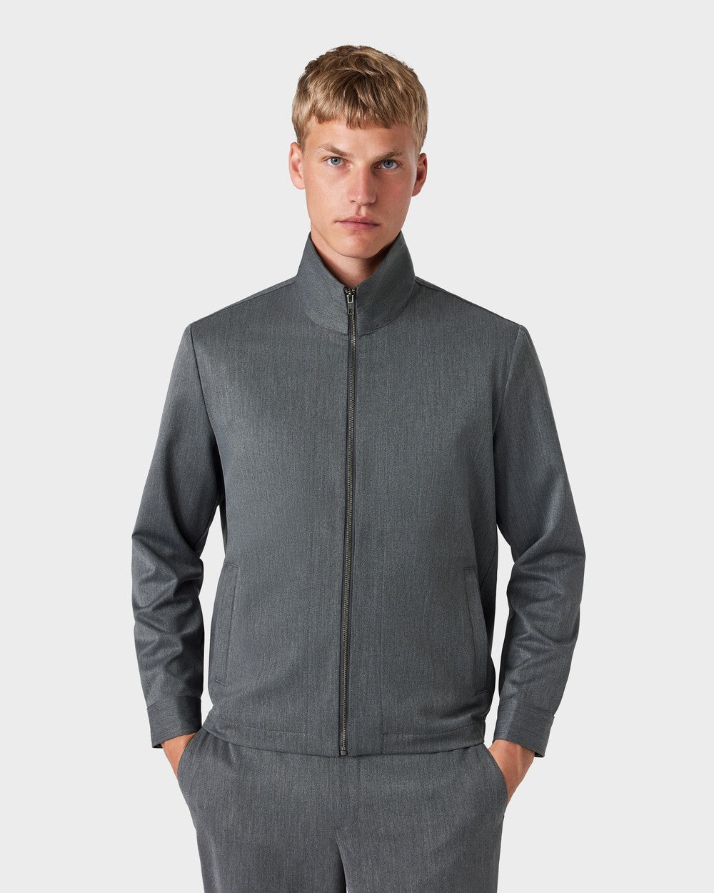 OS 02 Essence Zipped Ash Grey – zip overshirt in grey, photo 3