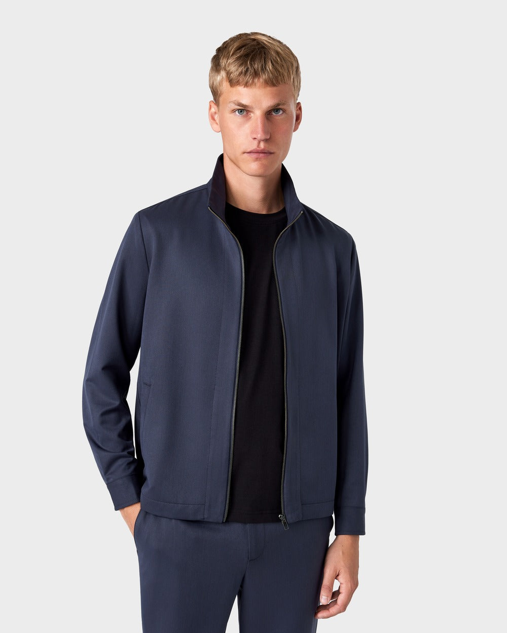 OS 02 Essence Zipped Blueberry – zip overshirt in blue, photo 1