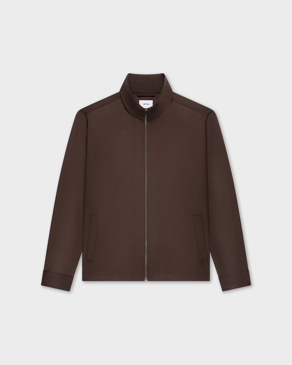 OS 02 Essence Zipped Chocolate – zip overshirt in brown, photo packshot